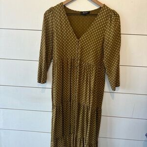 Madewell Olive Long Sleeve Dress